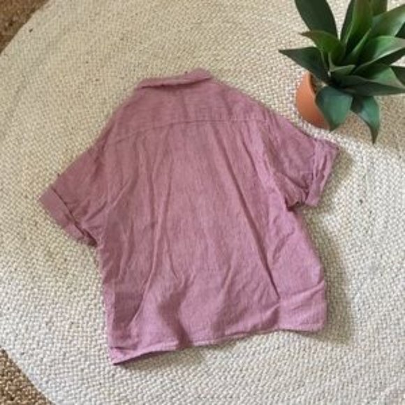 Linen Striped Button Down Top - Picture 2 of 6